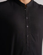 black semi-formal kameez shalwar