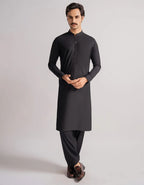 black semi-formal kameez shalwar