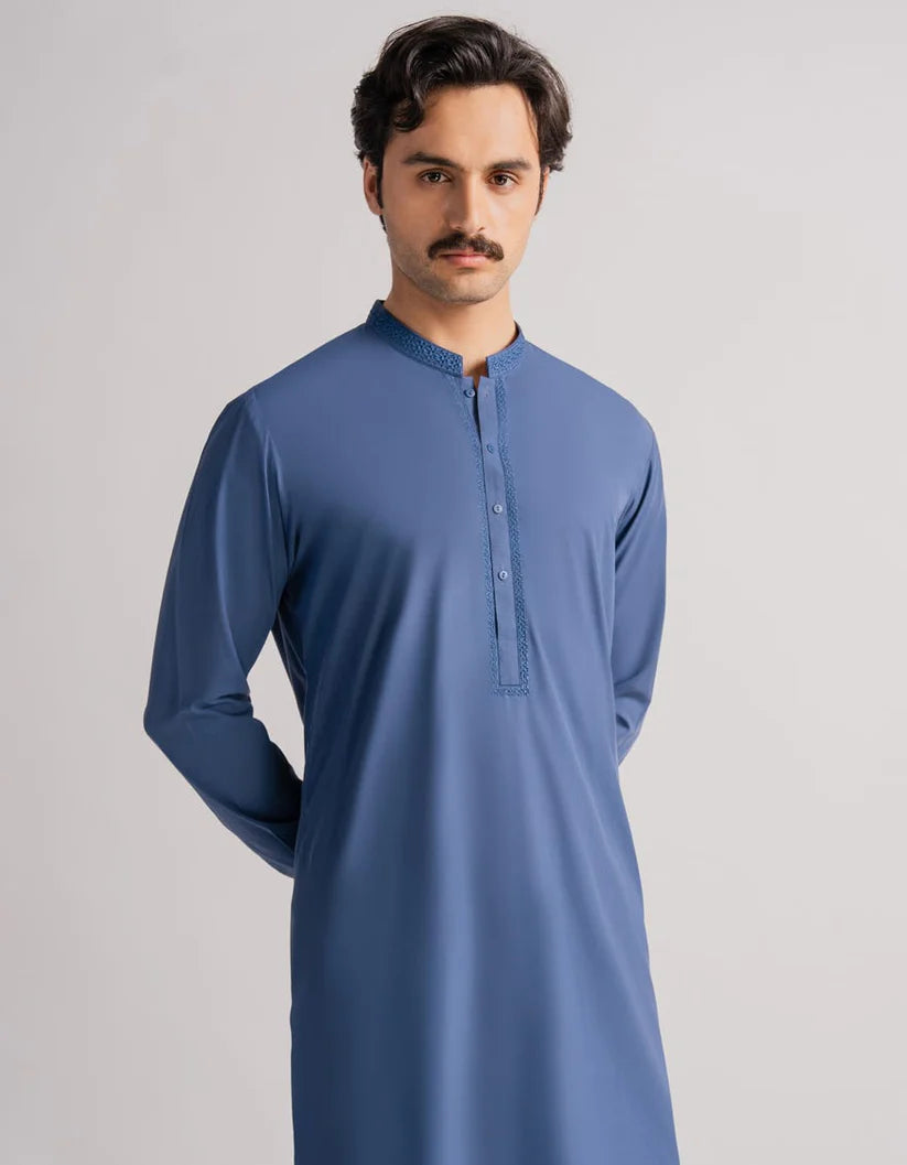 blue semi-formal kameez shalwar