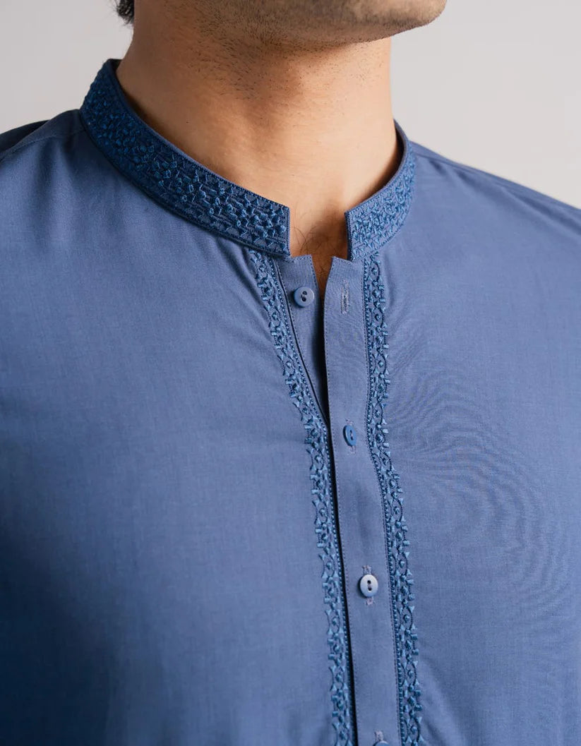 blue semi-formal kameez shalwar