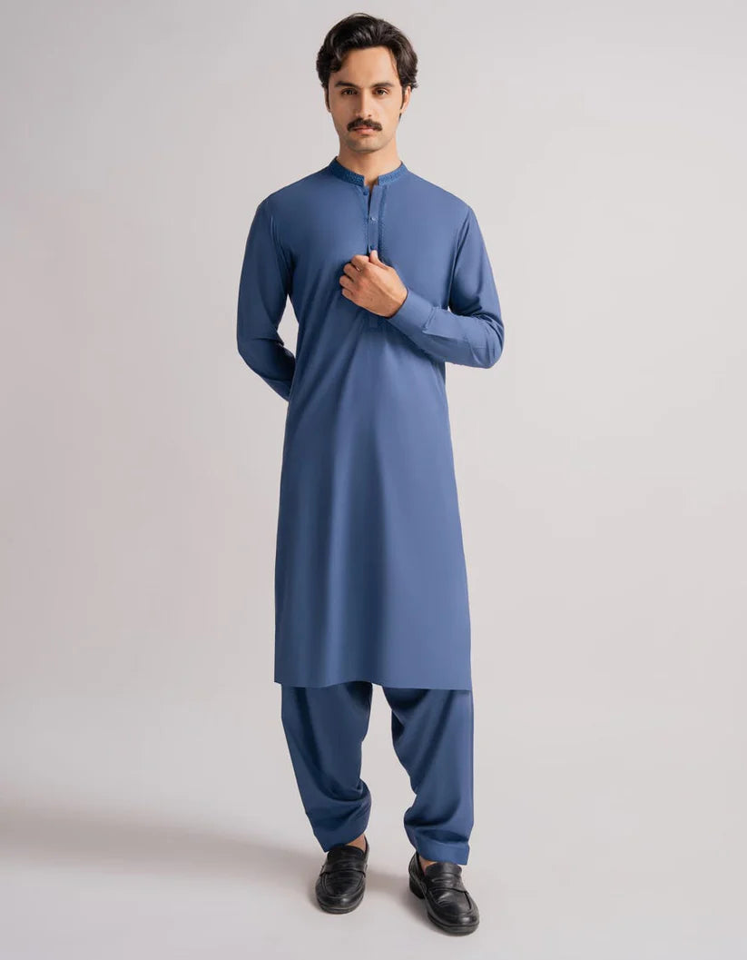 blue semi-formal kameez shalwar