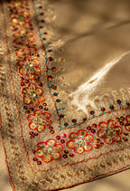 Hyderabadi Khara Dupatta Detail View - Luxury Pakistani Shawl - shoppingkarado.com