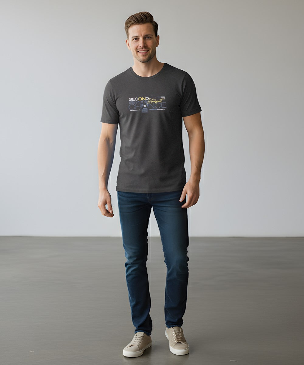 Men’S Graphic T-Shirt – Grey Tsh-5880 - Grey - View 1