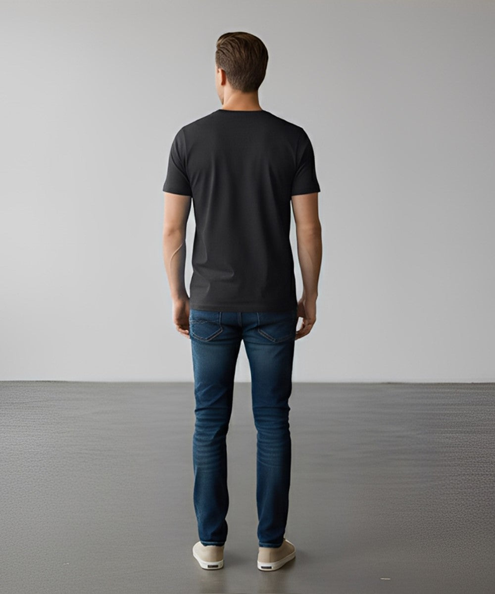 Men’S Graphic T-Shirt – Black Tsh-5879 - Black - View 2