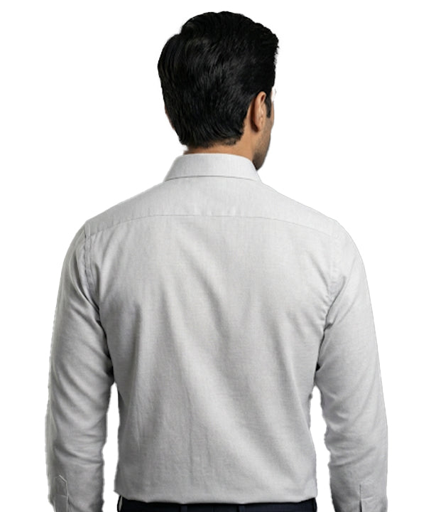 Men'S Dress Shirt - Self/Grey Dsh-0289 - Grey - View 3