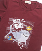 HR clothing Kids Tee's - Maroon BTS-1478
