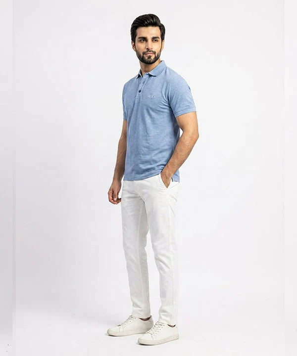 A|X Logo Self-Textured Basic Polo T-Shirt TSH-7163 R-Blue