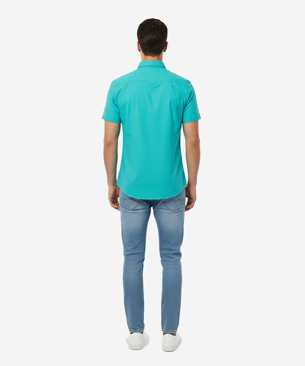 Men's Casual Shirt Half Sleeves - Ferozi Shc-1845 Strech Fabric -  - View 9