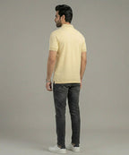 Premium Ribbed Collar Basic Polo T-Shirt Fawn TSH-7162