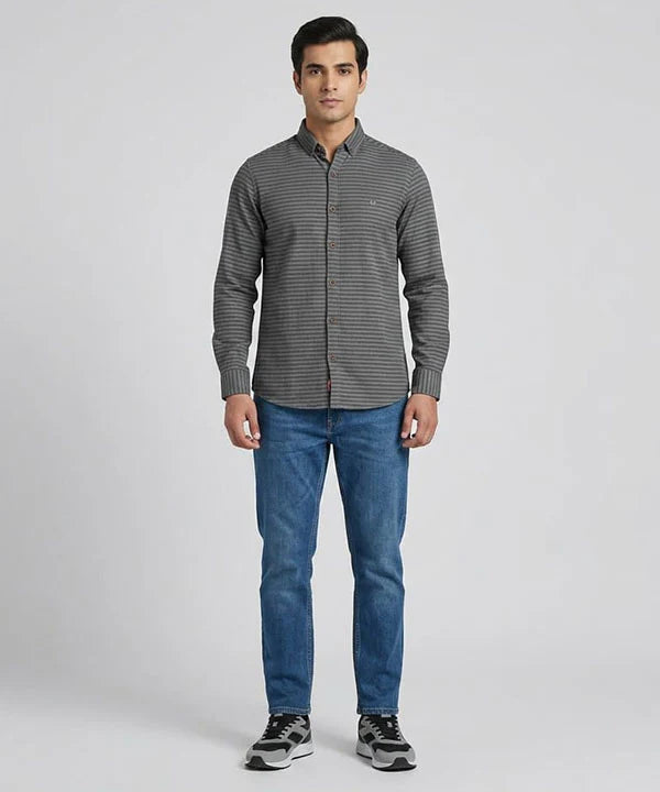 Men's Casual Shirt - Shc-1704 Green Stripe