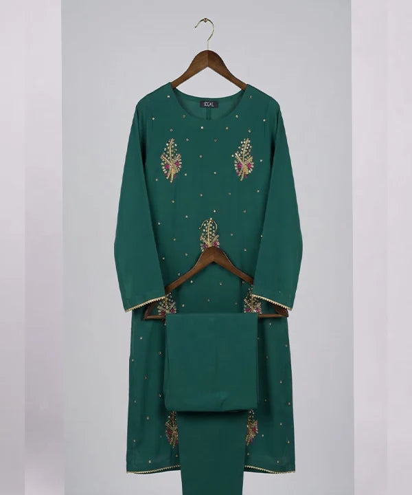 Women's Eastern Green Embroidered 2-Piece Suit 0006