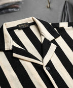 Men's Casual Shirt Half Sleeves - SHC-3069 Black Stripe ( ORG ) - Black - View 4