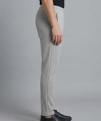 Waffle Knit Elastic Waist Trousers - L Grey Lwr-0694 - Grey - View 3