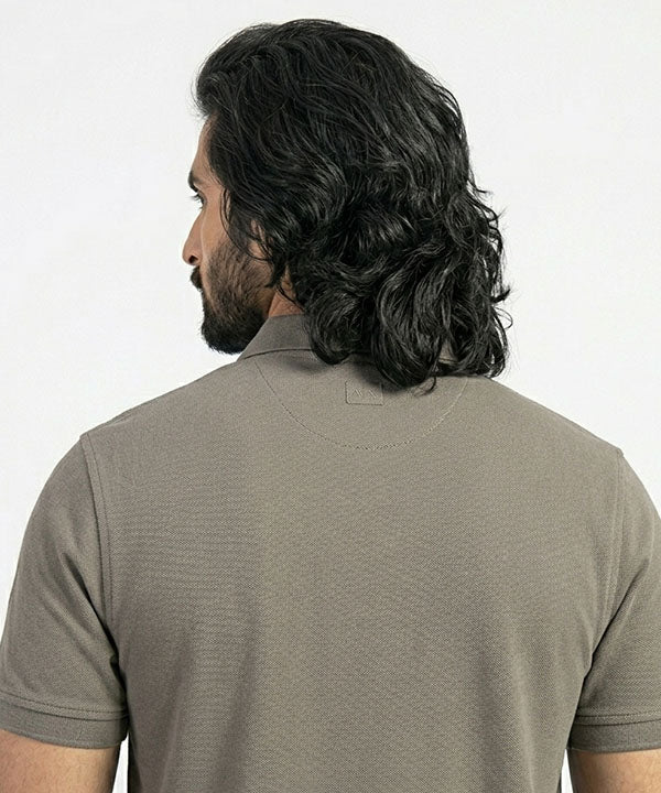 A|X Logo Self-Textured Basic Polo T-Shirt TSH-7163 Grey