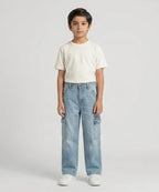 Boys Carpenter Baggy Fit Jeans- BJP-0273 L-Blue