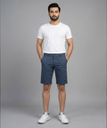 Men’S Summer Cotton Navy Dotted Shorts- Br-0105 - Navy - View 1