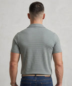 Men’s Pinstripe Drawstring Half Sleeves Shirt– Relaxed Fit - SHC-3067 Green Stripe - Green - View 4