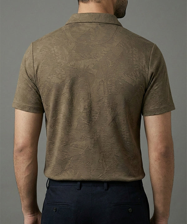 Men'S T-Shirt Collar Brown Tsh-7025 - Brown - View 3