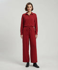 Women's Western Maroon Relaxed Fit Co-Ord Set LTP-0030