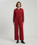 Women's Western Maroon Relaxed Fit Co-Ord Set LTP-0030