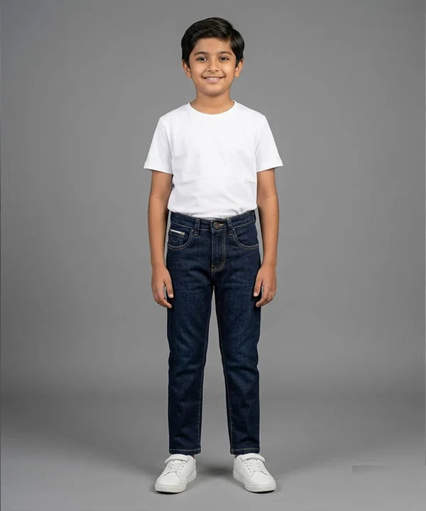 Boys Navy Blue Stretch Denim Jeans- Bjp-0304