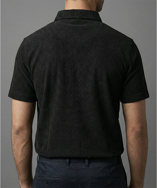 Men'S T-Shirt Collar Black Tsh-5923 - Black - View 3