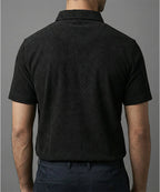 Men'S T-Shirt Collar Black Tsh-5923 - Black - View 3