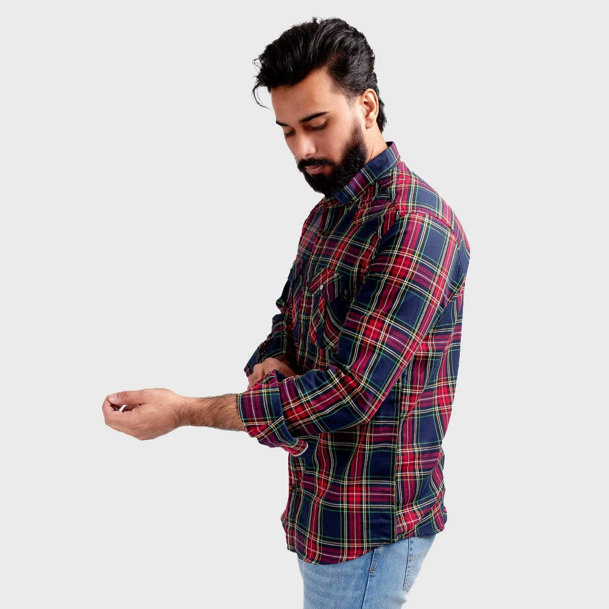 Men's Casual Checkered Shirt - Multi Shc-1980 - Multi - View 2