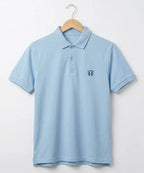 Premium Ribbed Collar Basic Polo T-Shirt Sky TSH-7162