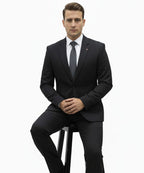 Formal Suit Gst-0126 Texture Black - Black - View 3