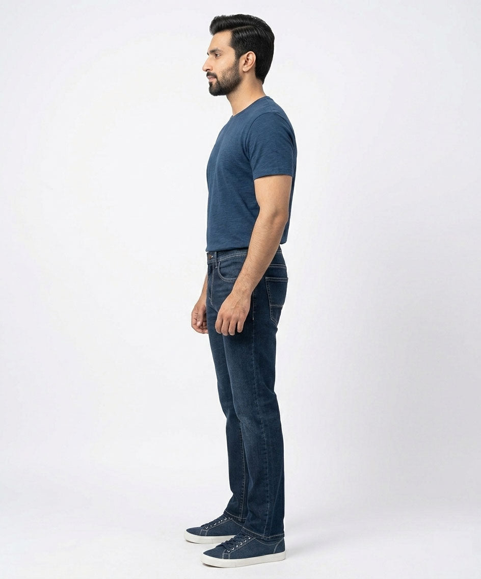 Men's Denim Straight Fit- Blue JP-2232 - Blue - View 3
