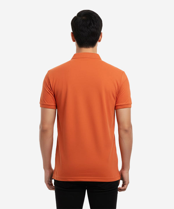 Men'S T-Shirt Texture Collar Rust Tsh-5906 - Rust - View 3