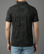 Men'S T-Shirt Collar Black Tsh-7025 - Black - View 3