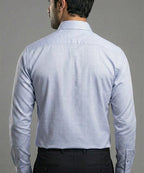 Men'S Dress Shirt - Texture Blue Dsh-0287 - Blue - View 3