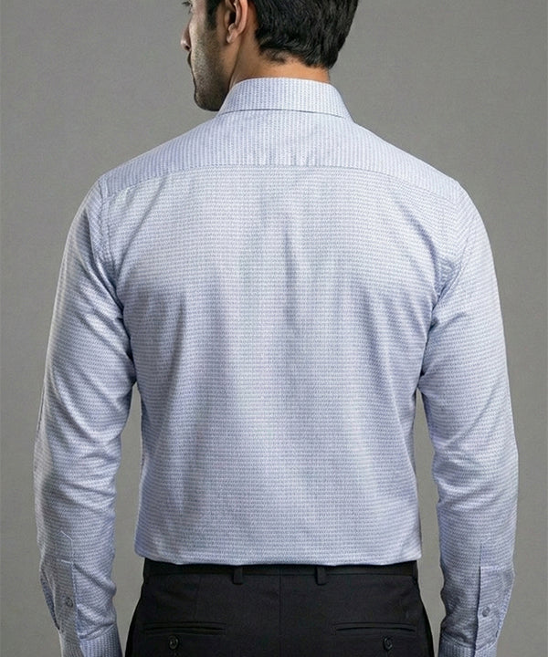 Men'S Dress Shirt - Texture Blue Dsh-0287 - Blue - View 3