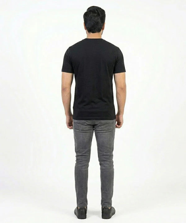 HR Clothing Men’s Printed T-Shirt – Black TSH-5684