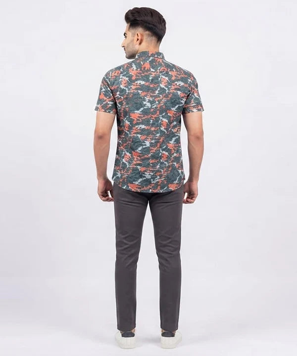 Men's Casual Multi Printed Half Sleves Shc-1778 ( H )