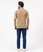 A|X Logo Self-Textured Basic Polo T-Shirt TSH-7163 Beige