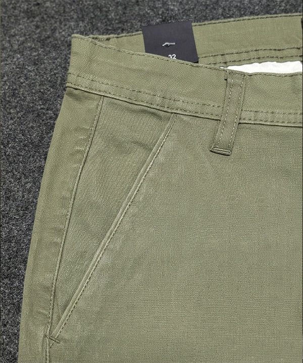 Men’S Summer Cotton Texture Green Shorts- Br-0103 - Green - View 4