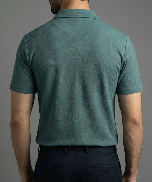 Men'S T-Shirt Collar Green Tsh-7025 - Green - View 3