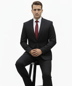 Formal Suit Gst-0127 Texture Black - Black - View 3