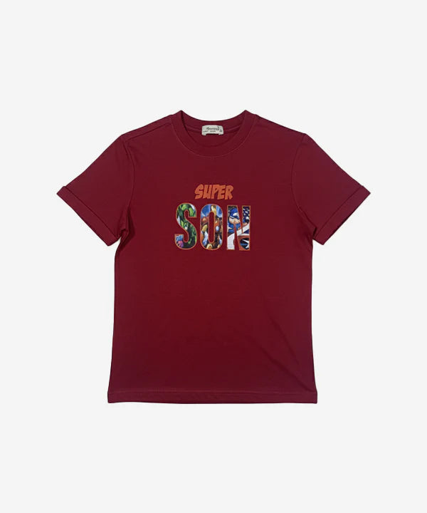 HR clothing Kids Super Son Tee's- Maroon BTS-1899