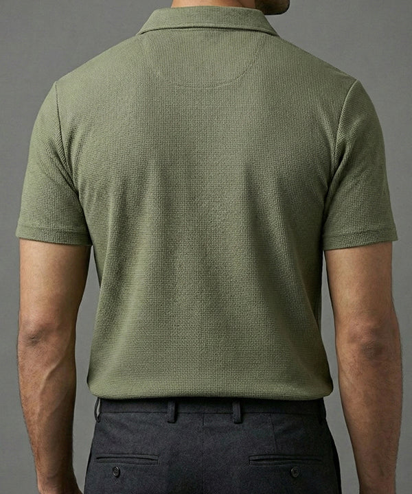 Men'S T-Shirt Johnny Collar Green Tsh-5991 - Green - View 3