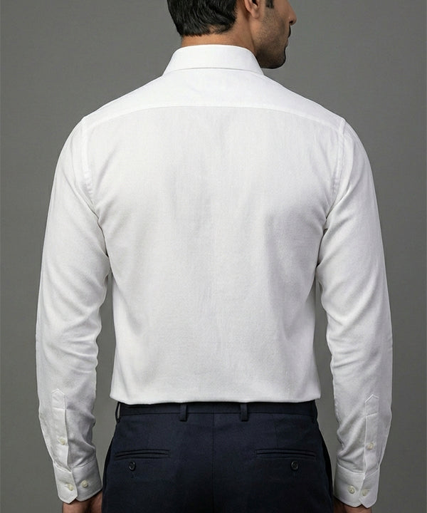 Men'S Dress Shirt - White Stripes Dsh-0289 - White - View 3