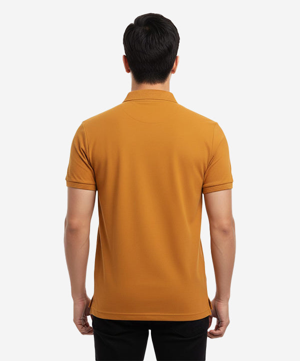 Men'S T-Shirt Texture Collar Camel Tsh-5906 -  - View 3