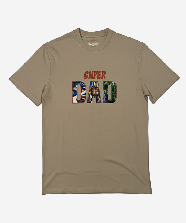 Men’S Super Dad T-Shirt – Beige Tsh-5921 - Beige - View 3