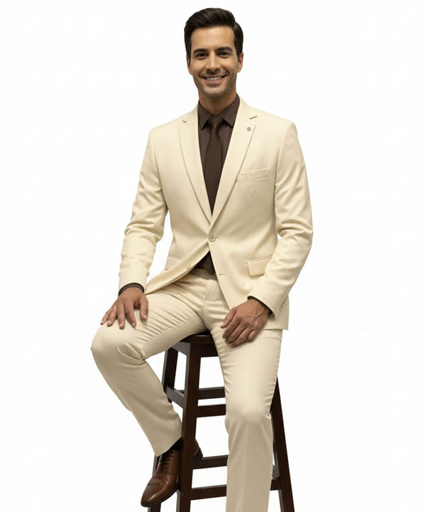 Formal Suit Gst-0124 Beige - Beige - View 3