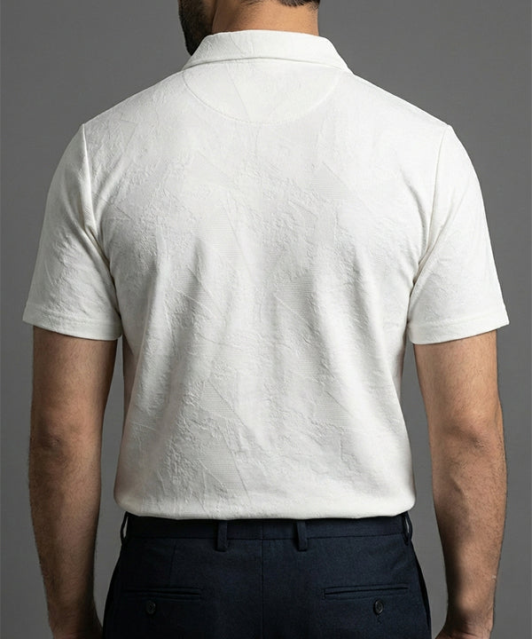 Men'S T-Shirt Collar White Tsh-7025 - White - View 3