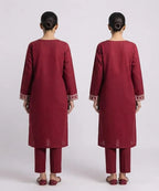 Women's Eastern Maroon Embroidered 3-piece 0004