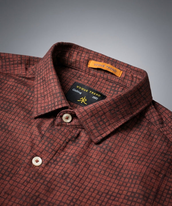 Men's Casual Shirt - Maroon texture- Shc-1971 - Maroon - View 3